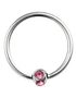 BCR Piercing med Rund Kule og Rosa Stener