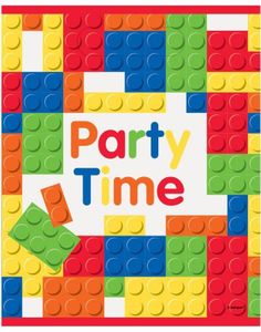 6 stk Godteposer/Partybags med Byggeklossetema - Building Blocks Birthday