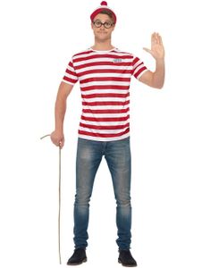 Where’s Wally Kostymeskjorte med Lue og Briller