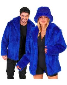 Blå Plysjjakke
