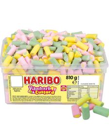 300 stk Haribo Rhubarb and Custard - Myke Godterier med Vanilje og Rabarbrasmak 810 gram