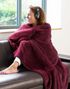 Snug Rug Sherpa Fleece Pledd i Burgunderrød