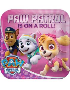 8 stk Firkantet Papptallerkener 23x23 cm - Paw Patrol Girls
