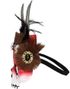 Voodoo Mawu Skjelettmaske med Fjær, Horn og Bånd 
