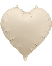 Hjerteformet Matt Beige Folieballong 45 cm