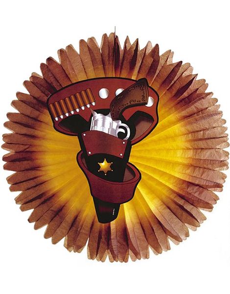Brun Stor Papirvifte med Cowboy Hylster Motiv 55 cm
