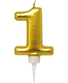 1 Tall - Gullfarget Kakelys 11 cm