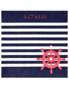 20 stk Stripete Maritime Servietter 33x33 cm