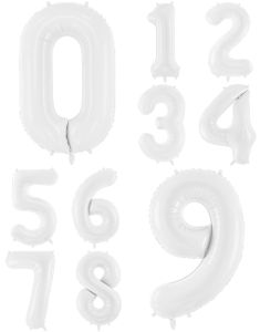 JUMBO Hvit Tallballonger 0-9 - 86 cm