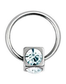 Terning m/Hvite Stener BCR Piercing
