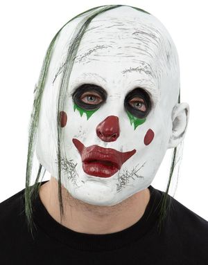 Trist Klovn - Latex Maske med Hår