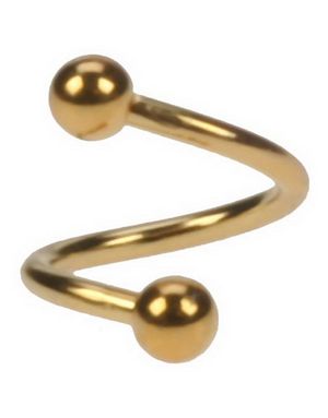 Twister - 1,2 x 8 mm Gullfarget Øyenbrynspiercing