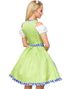 Deluxe Grønn Dirndl-Oktoberfestkjole med Blå Partier