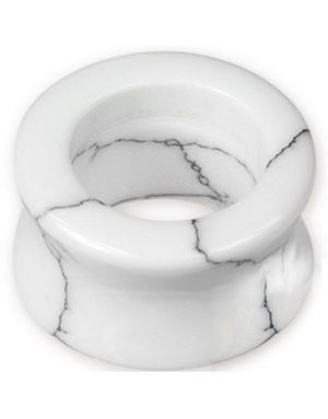 Cracked White Stone - Howlite Mineralstein Piering Tunnel