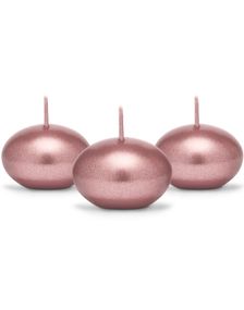 50 stk Metallisk Rose Gullfarget Flytelys 4 cm
