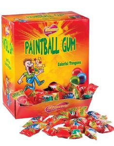 200 stk Paintball Gums -Tungefargende Tyggegumikuler - Hel Eske 920 gram