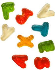 1790208000_11 kg Jellioo Gummy Alphabet - Forskjellige Fargede og Bokstavformede Vingummibiter