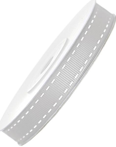 SØLVFARGET Ribbet Bånd med Sting-Motiv 25 m x15 mm