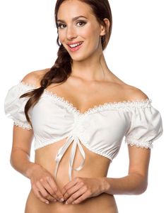 Hvit Off-Shoulder Oktoberfest Bluse med Snøring