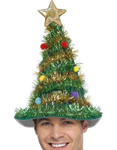 Glitrende Juletrehatt 40 cm