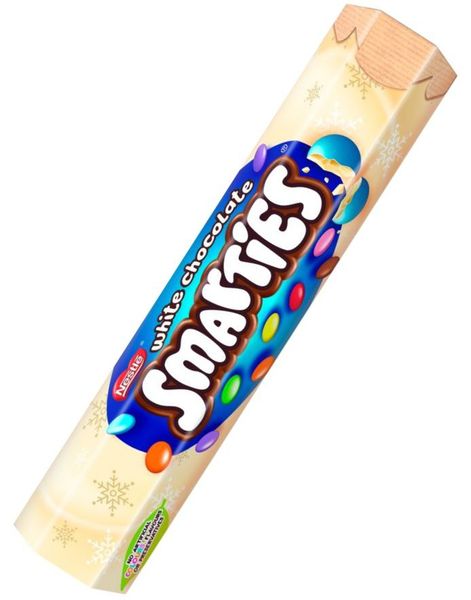 Stor Smarties Tube med Hvit Sjokolade 120 gram