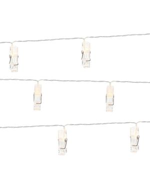Lyslenke med 10 LED Klyper 140 cm