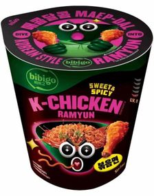 K-Chicken Flavoured Ramyun - Søt og Spicy Kyllingramen - BIBIGO 97,5 gram (Korea)