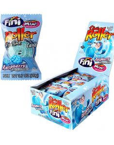 40 stk Fini Blue Raspberry Roller Fizz / Blå Vingummi - Hel Eske