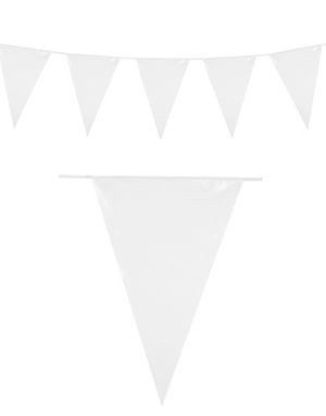 10 Meter Banner med Hvite Vimpel Flagg