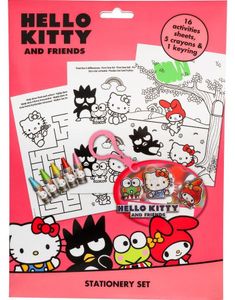 Hello Kitty and Friends -16 stk Aktivitets Ark med Fargestifter og Nøkkelring
