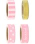 4 stk Rosa og Gullfarget Washi / Dekorteip 40 meter