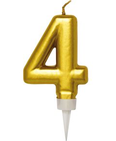 4 Tall - Gullfarget Kakelys 11 cm