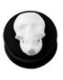 Smiling White Skull - Svart Piercing Plugg