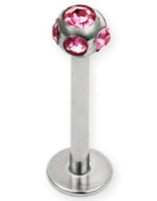 Diamond Ball Labret - Rosa