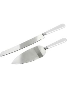 Kakekniv og Spade med Hvitt Skaft