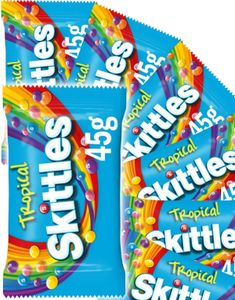 36 stk Skittles Tropical - Tyggepastiller med Forskjellige Tropiske Smaker -  Hel Eske 1,62 kg