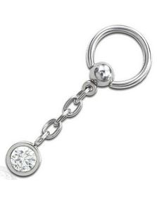 Crystal One Bling BCR Piercing - 1.6 x 10 mm