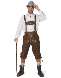 Autentisk Mørk Brun Lederhosen i 100% Kvalitetskinn