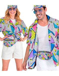 80's Funky Unisex Kostymeskjorte til Voksen