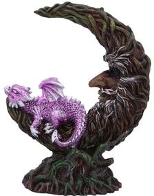 Amethyst Slumber - Sovende Drage og Månefigur 21,2 cm
