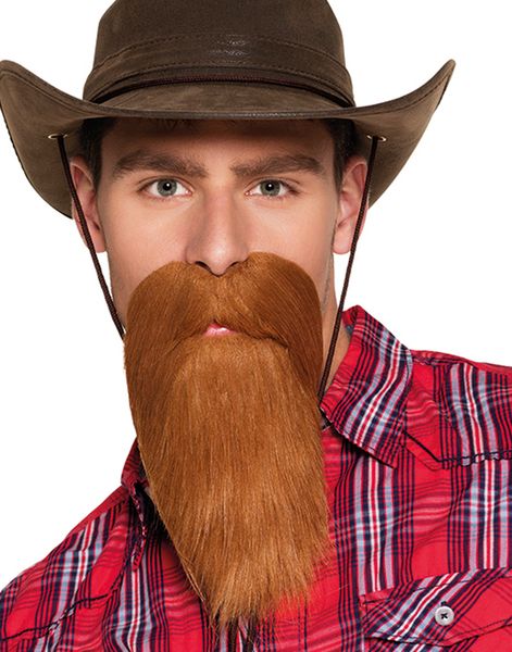 Brunt Cowboy Løsskjegg