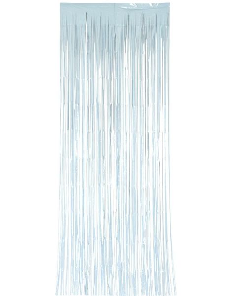 Lys Blått Strimlete Dørforheng 92x240 cm