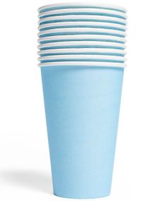 10 stk Lyse Blå Pappkrus 350 ml