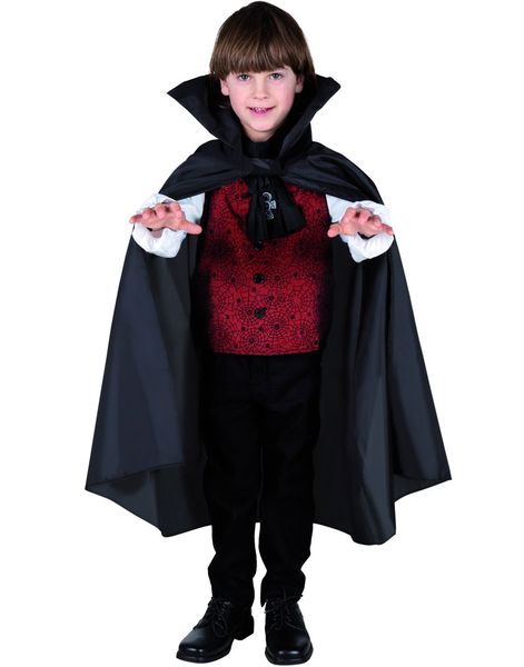 Svart Vampyr/Djevelkappe til Barn - 75 cm