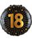 Jubileum Folieballong - Rund Svart og Gullfarget Folieballong 46 cm