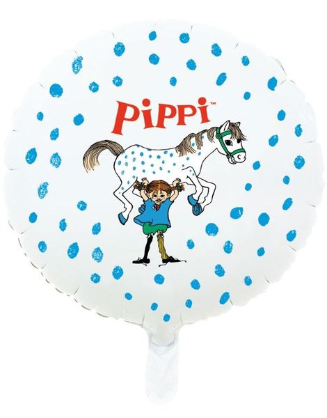 Rund Pippi Langstrømpe Folieballong 45 cm