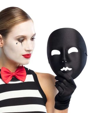 Deluxe Ansiktmaske Mime Svart