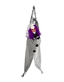 Hengende Skummel Klovnedekorasjon med Bevegelse, Lys og Lyd 125 cm