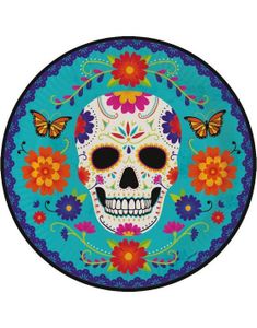 8 stk Papirtallerkener 23 cm - Day of the Dead