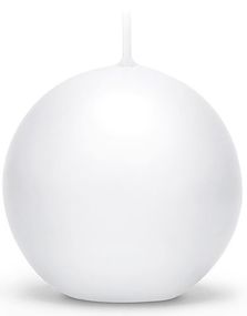 Hvitt Kuleformet Stearinlys 8 cm